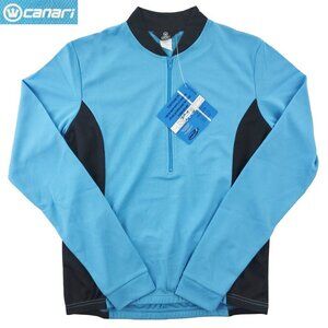 Canari Cycling Jersey 1/2 Zip DryCore Long Sleeve Rear Pockets Men's Small NWT